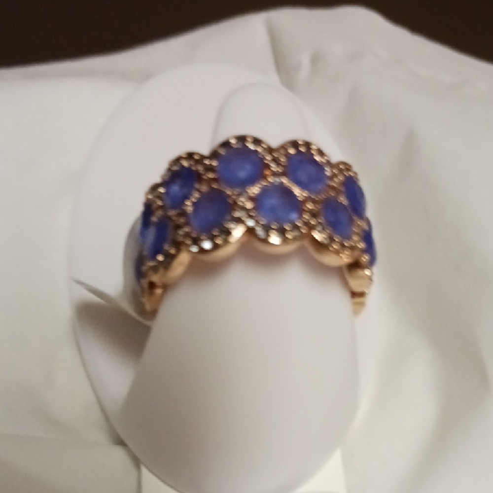 Elegant Cornflower Blue and Rose Gold Women's Ring